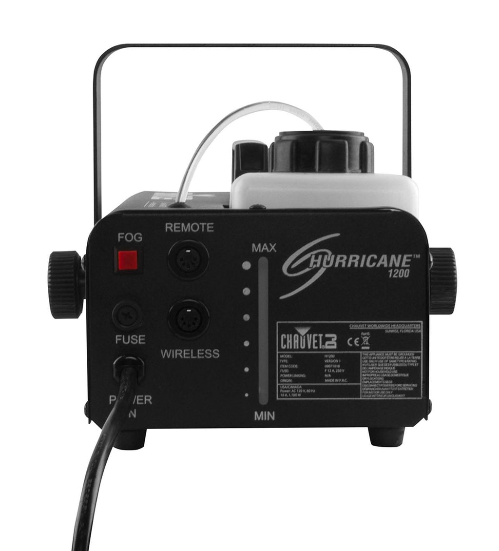 Chauvet DJ Hurricane 1200 1.0L Pro Fog/Smoke Machine with Wired Remote (4 Pack)
