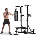 Aibecy 86" Multi Function Full Body Power Tower Home Gym with Punching Bag