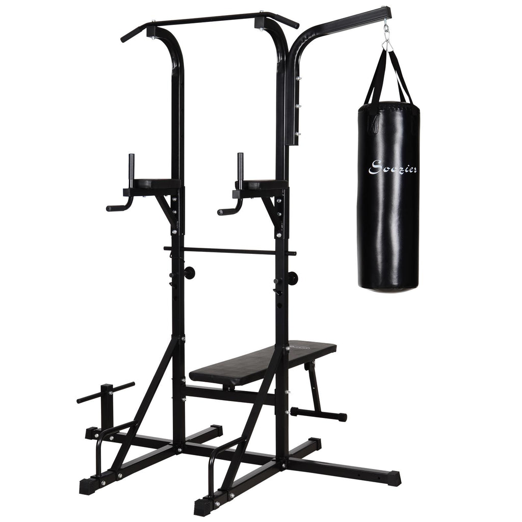 Aibecy 86" Multi Function Full Body Power Tower Home Gym with Punching Bag
