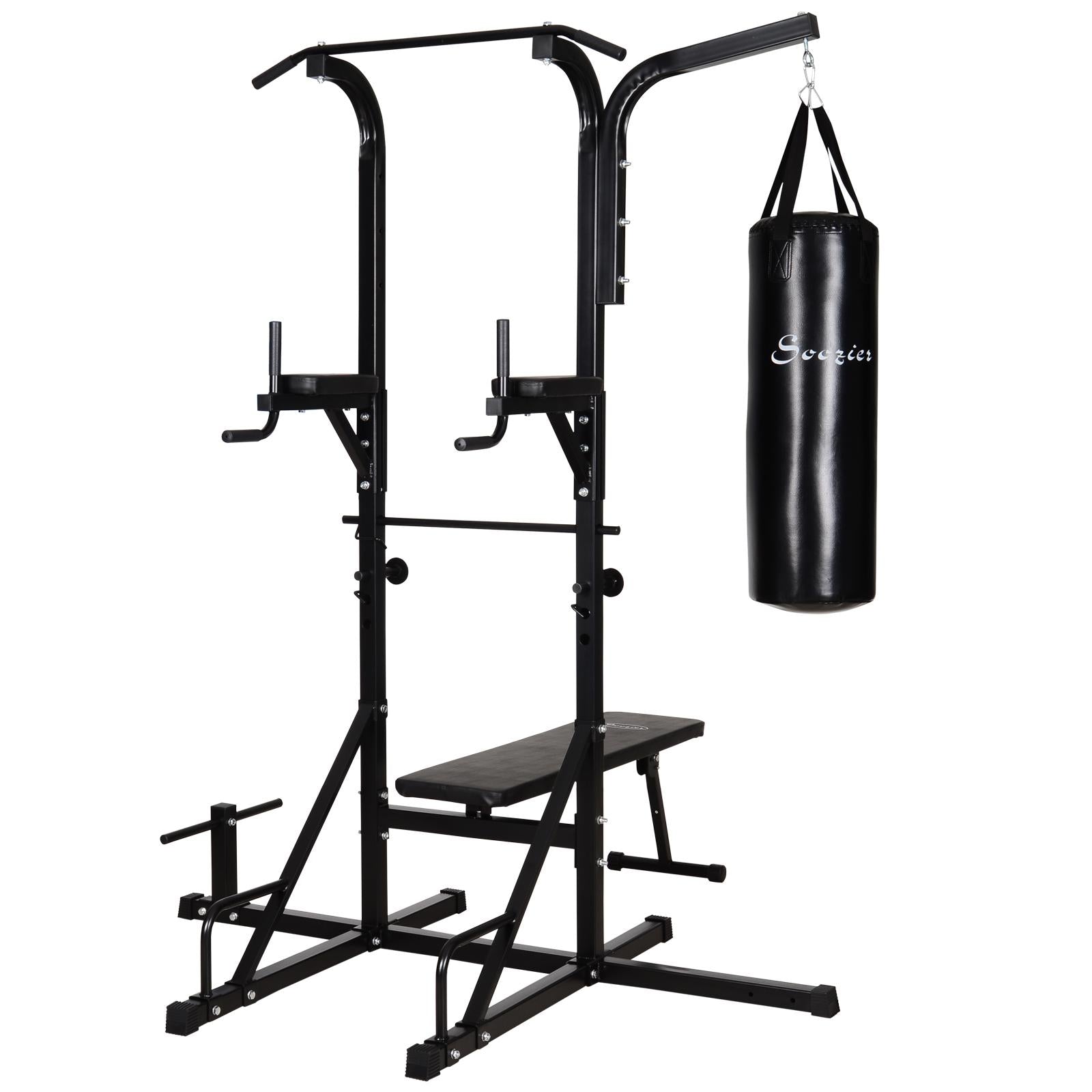 Aibecy 86" Multi Function Full Body Power Tower Home Gym with Punching Bag