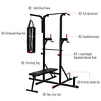 Aibecy 86" Multi Function Full Body Power Tower Home Gym with Punching Bag