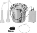 wangle portable cow milking machine, 7l/3l pulsation vacuum pump milker for farms, electric livestock milking equipment kit w/smart auto-stop milking,3l