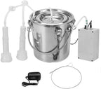 wangle portable cow milking machine, 7l/3l pulsation vacuum pump milker for farms, electric livestock milking equipment kit w/smart auto-stop milking,3l