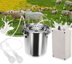 wangle portable cow milking machine, 7l/3l pulsation vacuum pump milker for farms, electric livestock milking equipment kit w/smart auto-stop milking,3l