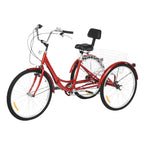 Hotwon Adult Foldable Tricycle Cruiser Bike 26-in Wheels 7 Speed With Cargo Basket