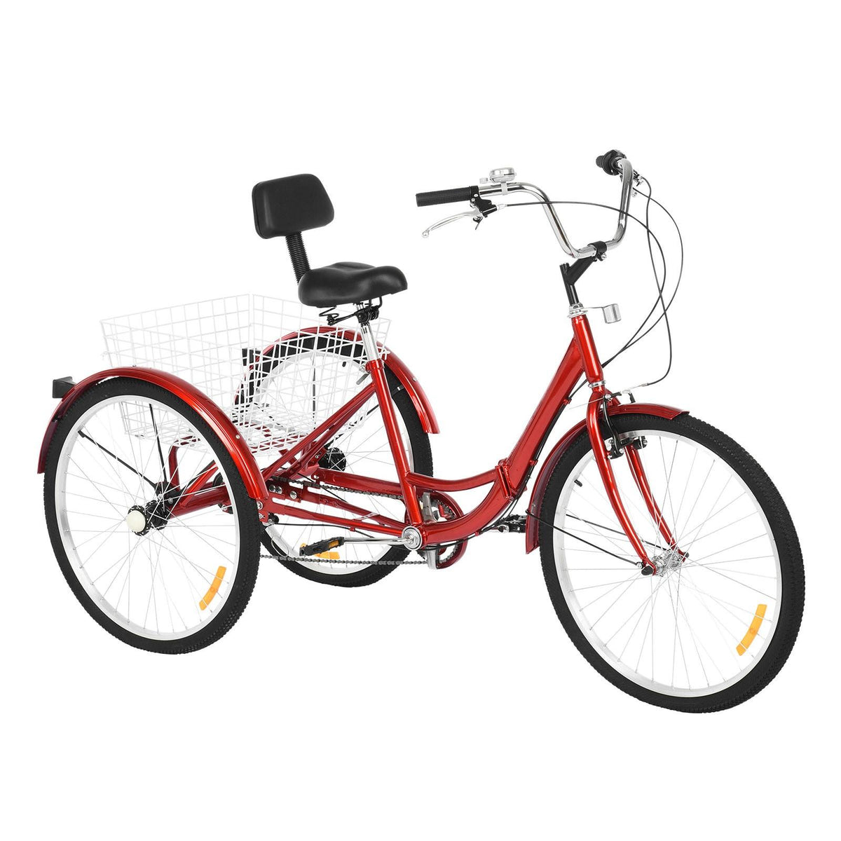 Hotwon Adult Foldable Tricycle Cruiser Bike 26-in Wheels 7 Speed With Cargo Basket