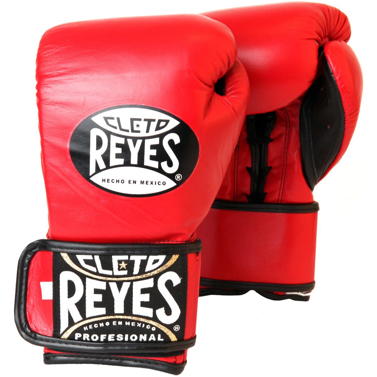 Cleto Reyes Lace Up Hook and Loop Hybrid Boxing Gloves - Medium - Red