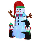 8 ft. Inflatable Snowman with Penguins