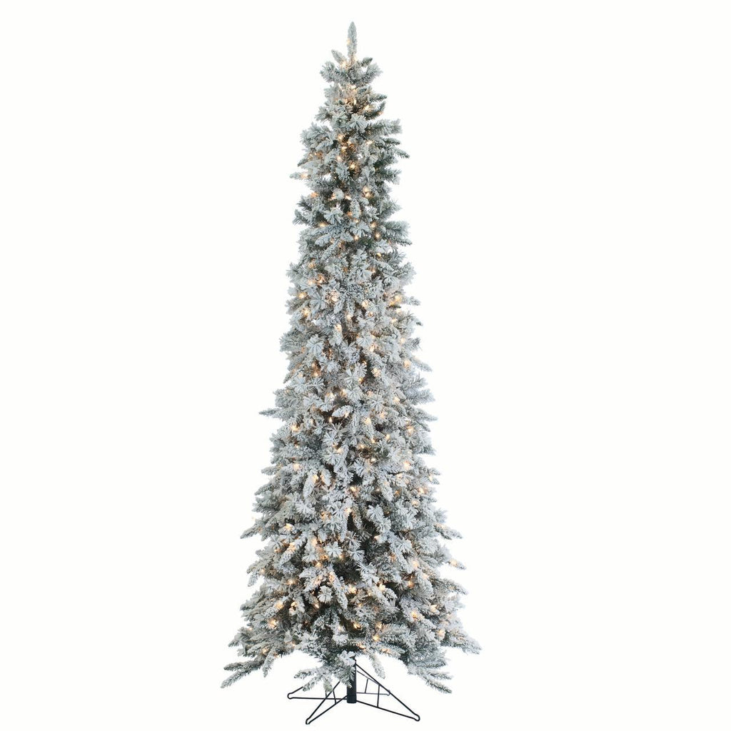 Sterling Clear Prelit Incandescent Green Flocked Pine Christmas Trees, 9'