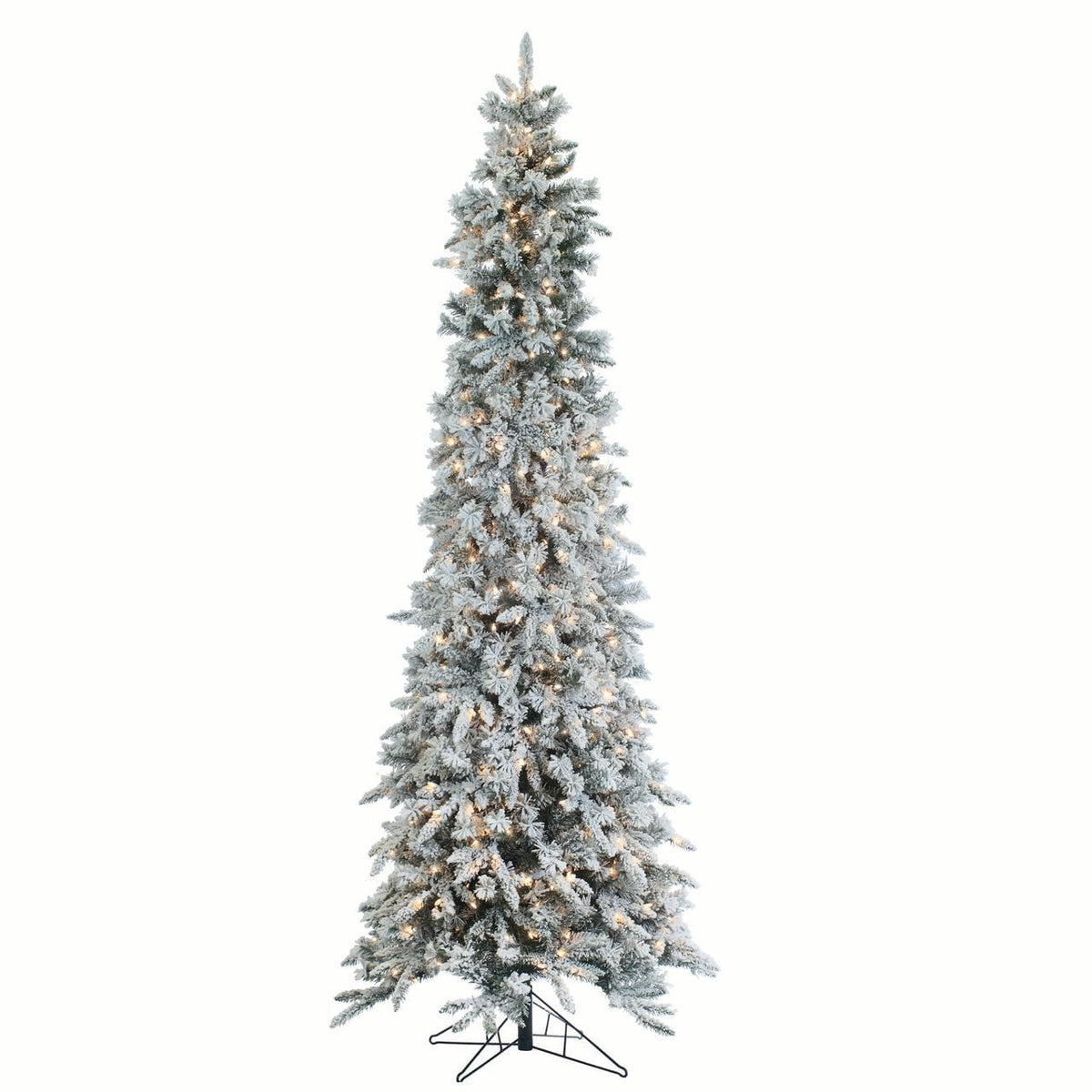 Sterling Clear Prelit Incandescent Green Flocked Pine Christmas Trees, 9'