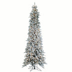 Sterling Clear Prelit Incandescent Green Flocked Pine Christmas Trees, 9'
