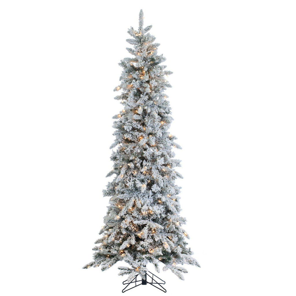 Sterling Clear Prelit Incandescent Green Flocked Pine Christmas Trees, 9'