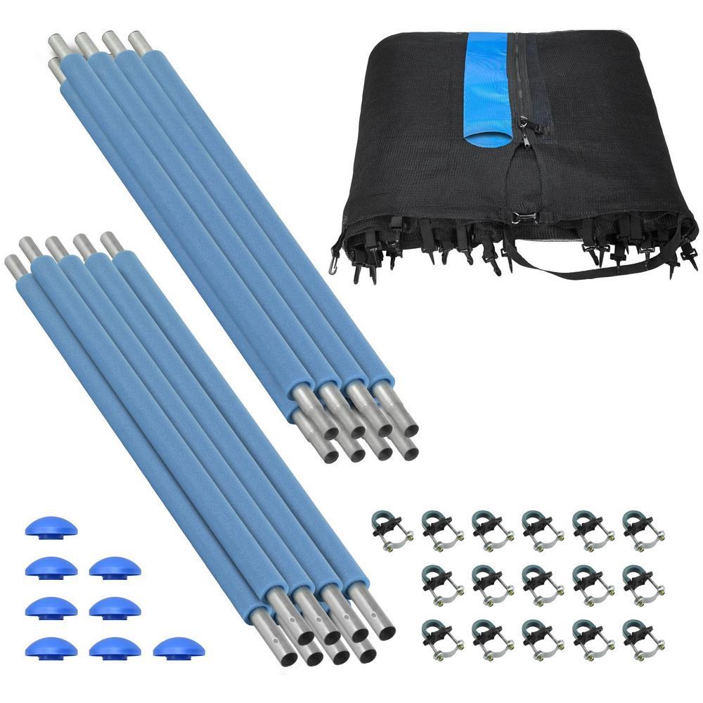 Trampoline Enclosure Set to Fits 13 ft. Round Frames, for 4 or 8 W-Shaped Legs -Set Includes: Net, Poles &amp; Hardware Only