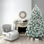 Costway 6 ft Premium Hinged Artificial Christmas Tree Snowy Pine Needles with 586 Branches