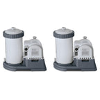 intex krystal clear 2500 gph pool filter cartridge pump with timer (2 pack)