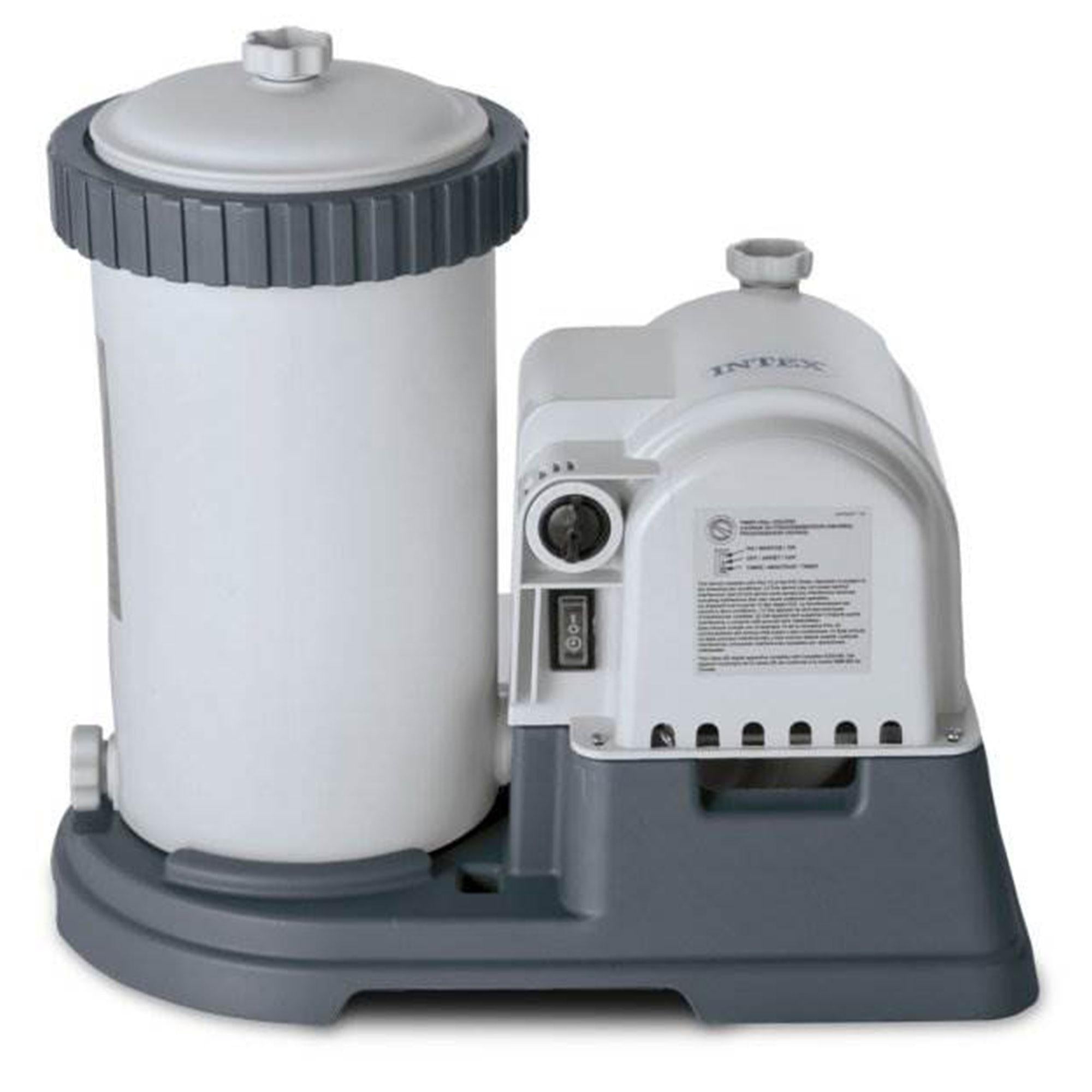 intex krystal clear 2500 gph pool filter cartridge pump with timer (2 pack)