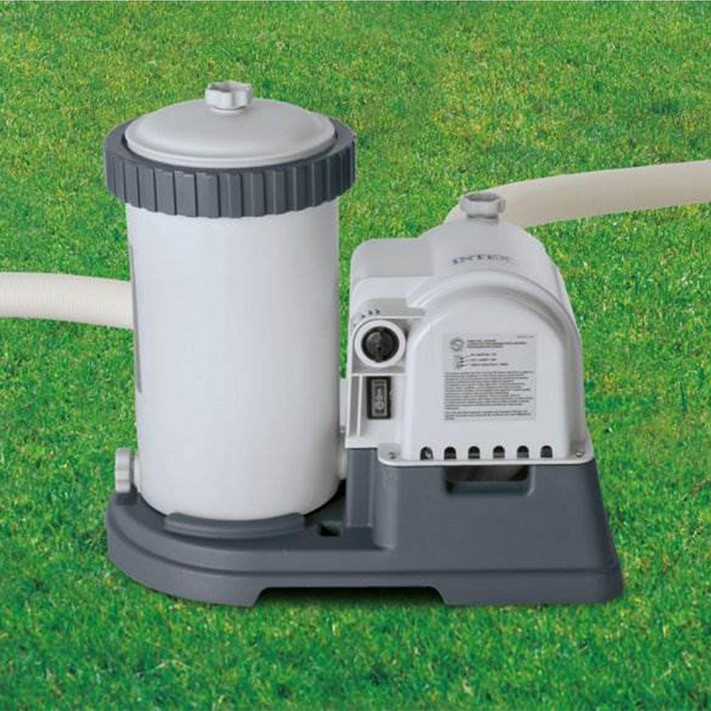 intex krystal clear 2500 gph pool filter cartridge pump with timer (2 pack)