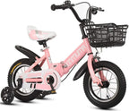 JLFSDB Kids Bike BMX Bike for Kids Boys Girls Bicycle Children's Bicycles for Boys Girls Foldable Pedal Bicycle High-Carbon Steel with Stabilisers and Coaster Brake for 3-8 Years Old
