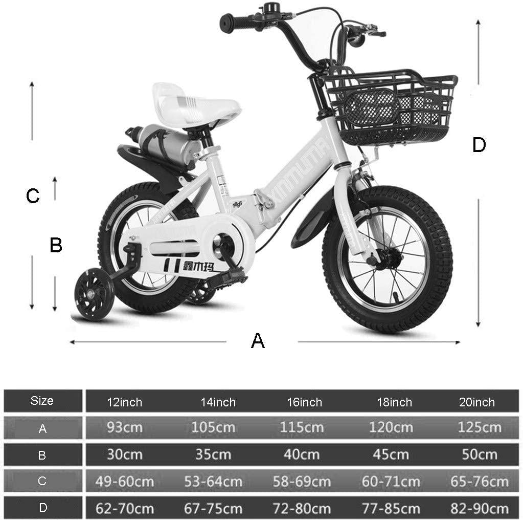JLFSDB Kids Bike BMX Bike for Kids Boys Girls Bicycle Children's Bicycles for Boys Girls Foldable Pedal Bicycle High-Carbon Steel with Stabilisers and Coaster Brake for 3-8 Years Old