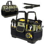 Tool Bag,  18 Inch LarTool Tote Bag Heavy Duty With Waterproof Molded Base, Wide Mouth Tool Box Organizer with Adjustable Shoulder Strap for Electrician Mechanic  Plumbers(Green)