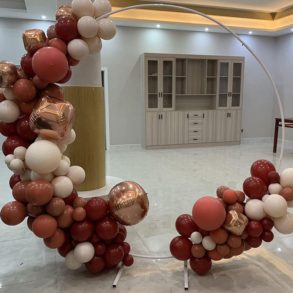 ZWJ Birthday Party Decoration Arch Outdoor Wedding Backdrop for Reception Arch Iron Product Wedding Christmas Bachelor Party Decoration Available,White,1.8m