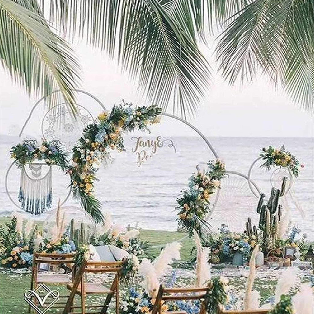 ZWJ Birthday Party Decoration Arch Outdoor Wedding Backdrop for Reception Arch Iron Product Wedding Christmas Bachelor Party Decoration Available,White,1.8m