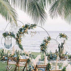 ZWJ Birthday Party Decoration Arch Outdoor Wedding Backdrop for Reception Arch Iron Product Wedding Christmas Bachelor Party Decoration Available,White,1.8m