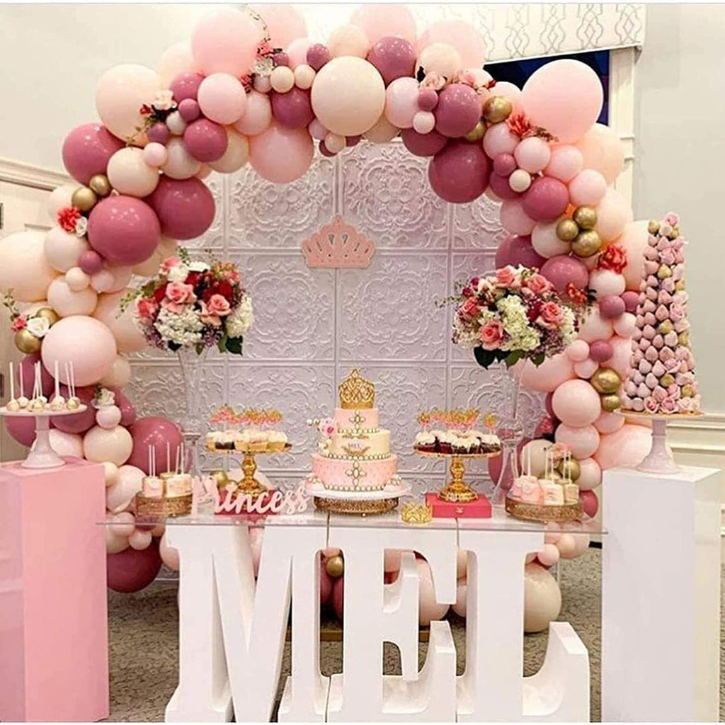 ZWJ Birthday Party Decoration Arch Outdoor Wedding Backdrop for Reception Arch Iron Product Wedding Christmas Bachelor Party Decoration Available,White,1.8m