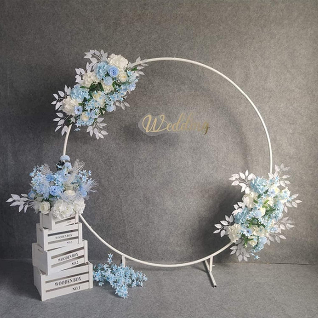 ZWJ Birthday Party Decoration Arch Outdoor Wedding Backdrop for Reception Arch Iron Product Wedding Christmas Bachelor Party Decoration Available,White,1.8m