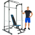 Progear 1600 Ultra Strength 800lb Weight Capacity Power Rack Cawith Lock-in J-Hooks &amp; Weight Bench with 800lb Weight Capacity