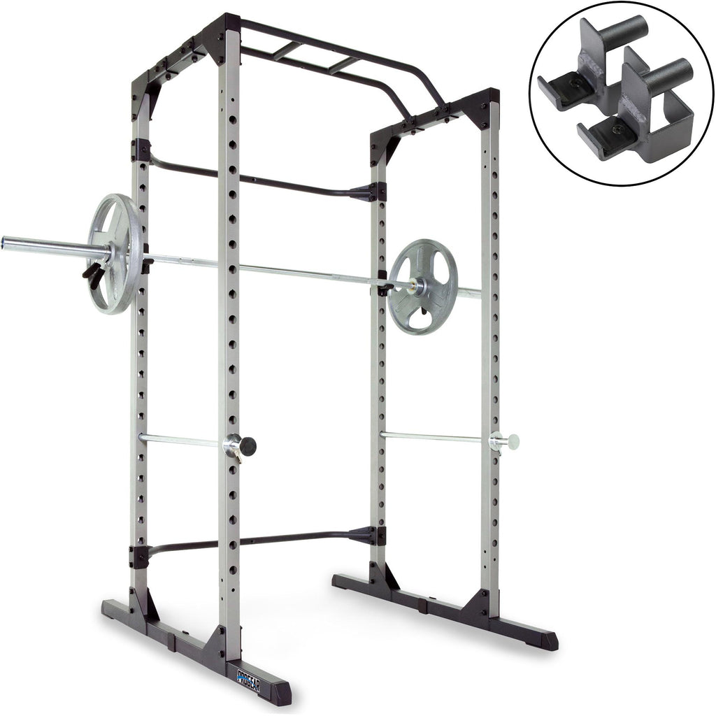 Progear 1600 Ultra Strength 800lb Weight Capacity Power Rack Cawith Lock-in J-Hooks &amp; Weight Bench with 800lb Weight Capacity