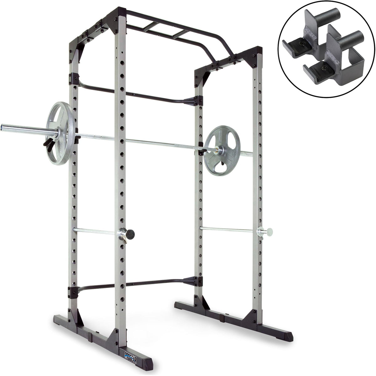 Progear 1600 Ultra Strength 800lb Weight Capacity Power Rack Cawith Lock-in J-Hooks &amp; Weight Bench with 800lb Weight Capacity