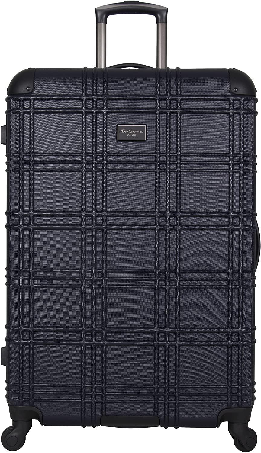 Nottingham Lightweight Hardside 4-Wheel Spinner Travel Luggage, Navy, 28-inch Checked