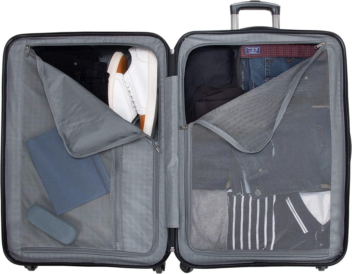 Nottingham Lightweight Hardside 4-Wheel Spinner Travel Luggage, Navy, 28-inch Checked