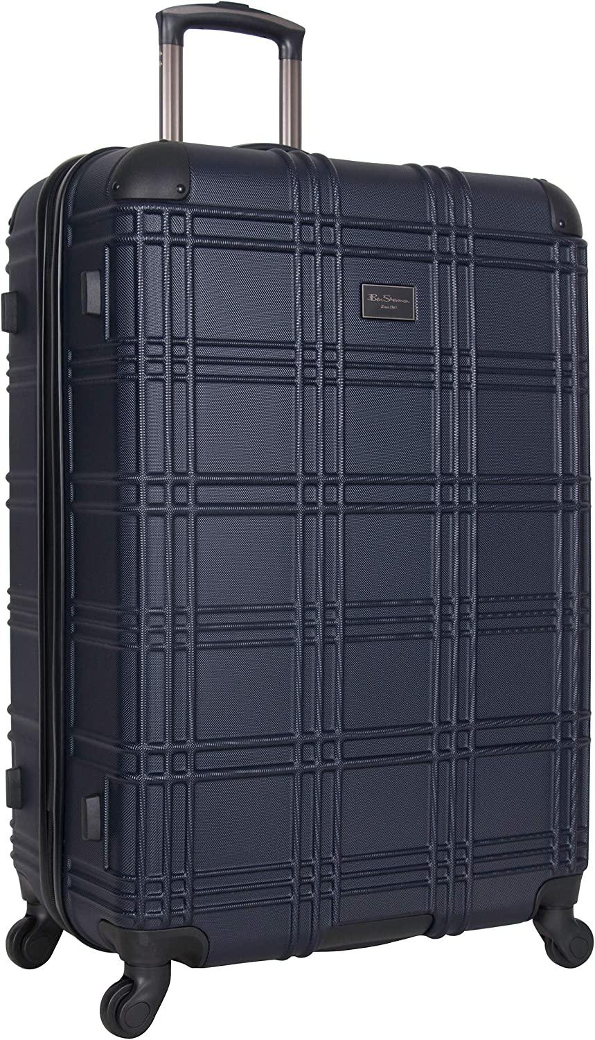 Nottingham Lightweight Hardside 4-Wheel Spinner Travel Luggage, Navy, 28-inch Checked