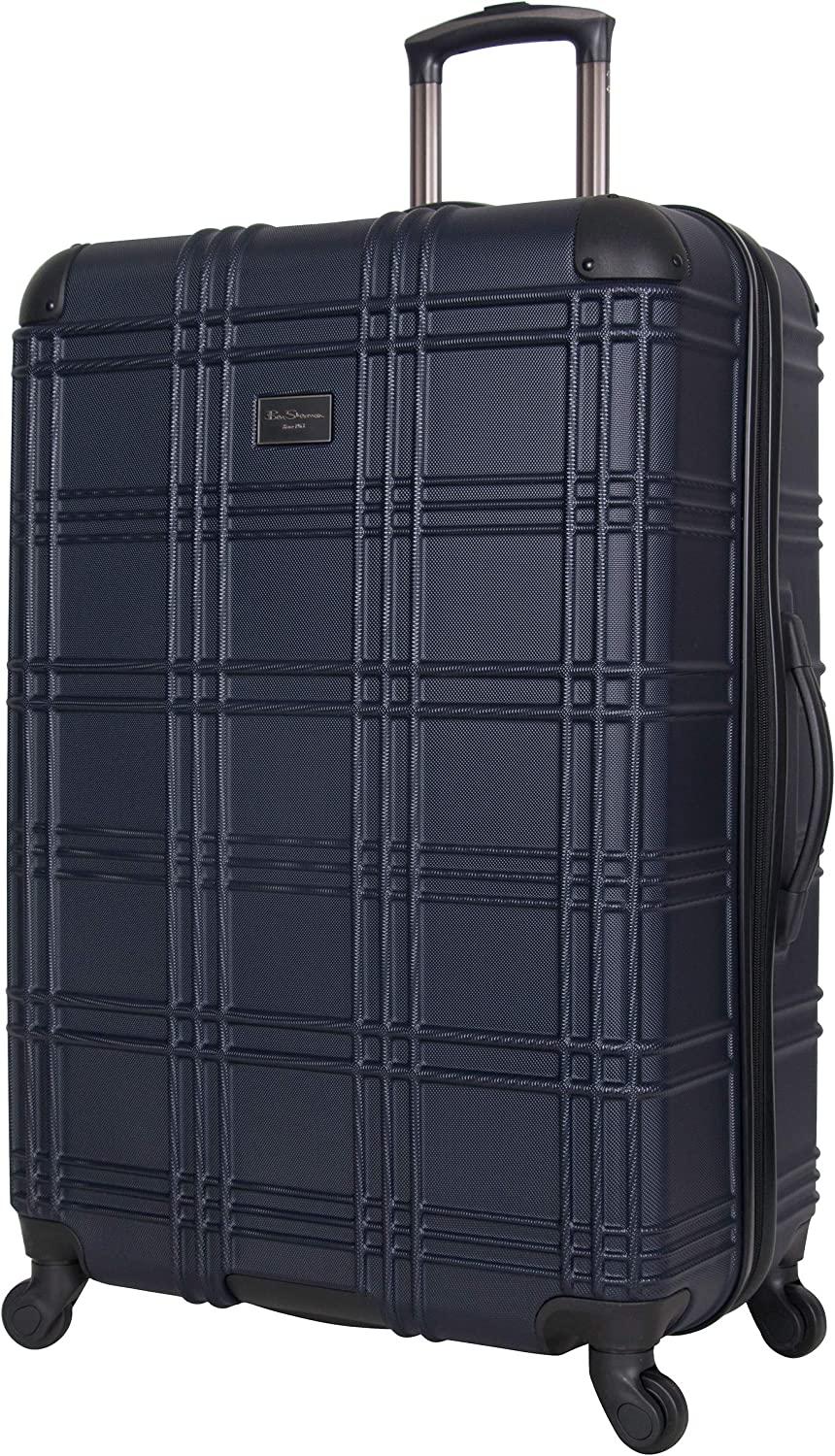 Nottingham Lightweight Hardside 4-Wheel Spinner Travel Luggage, Navy, 28-inch Checked