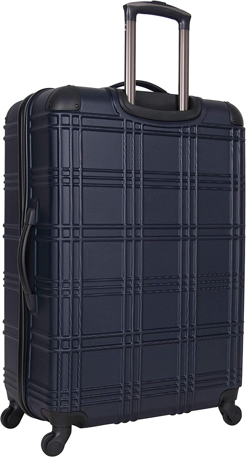 Nottingham Lightweight Hardside 4-Wheel Spinner Travel Luggage, Navy, 28-inch Checked