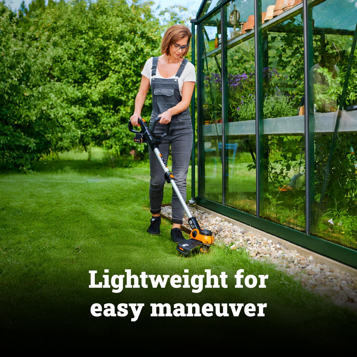 Cordless String Trimmer &amp; Lawn Edger, 12" Electric Weed Wacker with Command Feed, 20V Weed Eater with 5.5 LBS, 2 Batteries &amp; Charger Included, WG163