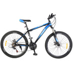 Blue 26 Inch Wheels 21 Speeds Men's Mountain Bike Hardtail , Lightweight Aluminum Frame MTB Bicycle with Dual Disc Brakes, Adult Bike for Men with 100mm Travel Front Suspension Fork