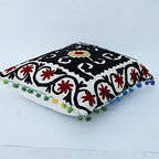 Suzani Cusion Cover, Indigo Suzani Pillow Cover, Suzani Cushion, Embroidered Cushion Cover, Indian Cushion Cover, Sofa Cushion, Bench Cushion, Pin Cushion, Embroidery Handwork  Cushions (50)