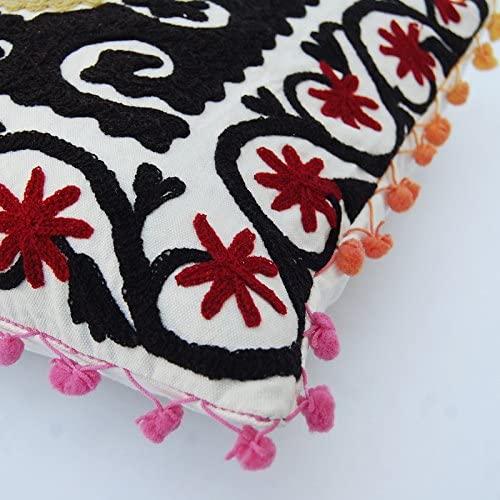 Suzani Cusion Cover, Indigo Suzani Pillow Cover, Suzani Cushion, Embroidered Cushion Cover, Indian Cushion Cover, Sofa Cushion, Bench Cushion, Pin Cushion, Embroidery Handwork  Cushions (50)