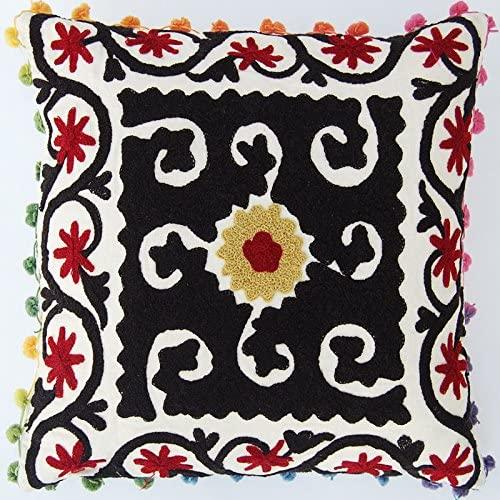 Suzani Cusion Cover, Indigo Suzani Pillow Cover, Suzani Cushion, Embroidered Cushion Cover, Indian Cushion Cover, Sofa Cushion, Bench Cushion, Pin Cushion, Embroidery Handwork  Cushions (50)