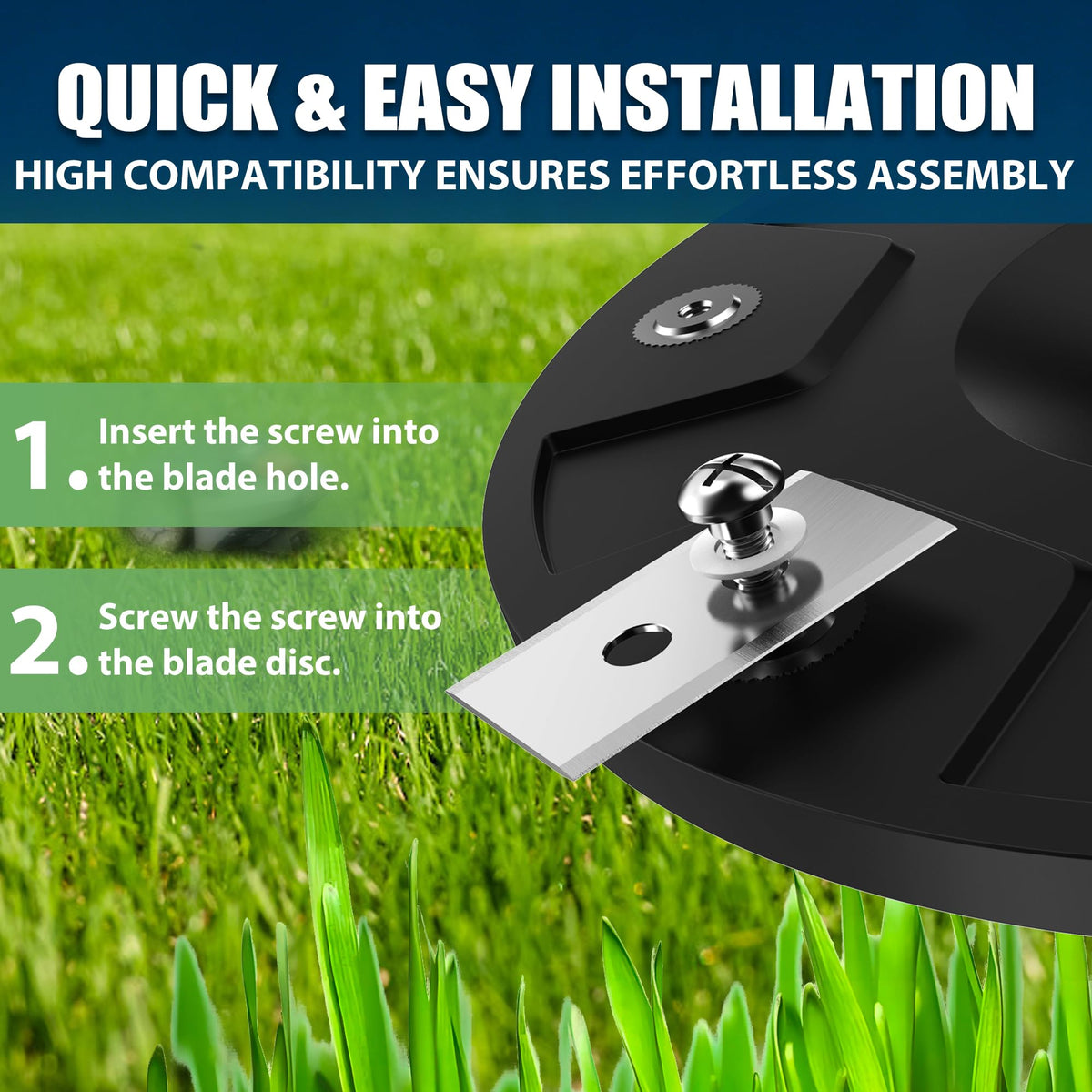 30pcs Robust Replacement Blades Compatible for Manmotion Luba &amp; Yuka Robotic Mowers, 0.9mm Thickened, Long-Lasting Robotic Mower Blades,with Plastic Screwdrivers and Washers