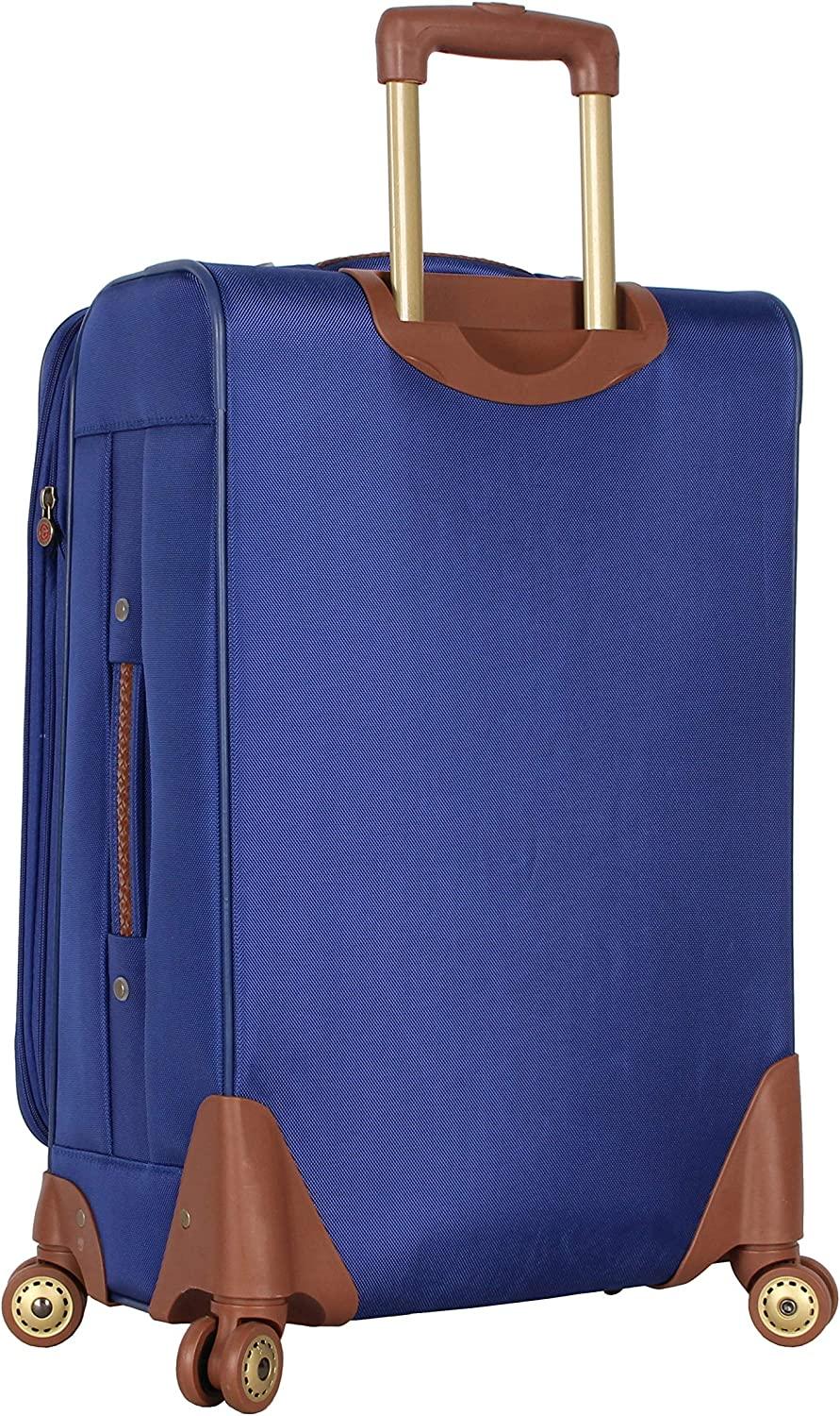 Castaway er Luggage - 4 Piece Softside Expandable Lightweight Spinner Suitcases- Travel Set includes Tote Bag, 20-Inch Carry on, 24 Inch and 28-Inch Suitcases (Royal Blue)