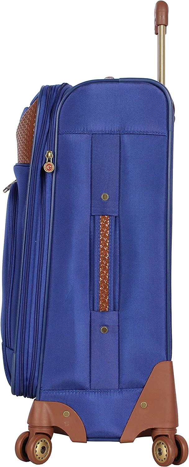 Castaway er Luggage - 4 Piece Softside Expandable Lightweight Spinner Suitcases- Travel Set includes Tote Bag, 20-Inch Carry on, 24 Inch and 28-Inch Suitcases (Royal Blue)