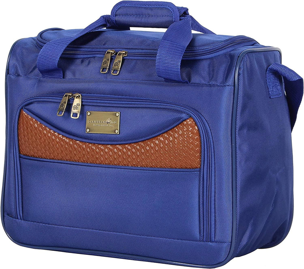 Castaway er Luggage - 4 Piece Softside Expandable Lightweight Spinner Suitcases- Travel Set includes Tote Bag, 20-Inch Carry on, 24 Inch and 28-Inch Suitcases (Royal Blue)