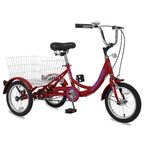 Docred 16 inch Tricycle Trike Cruiser Bike for kids/beginner riders Single Speed Three-Wheeled Bicycles with Adjustable Height and Rear Basket
