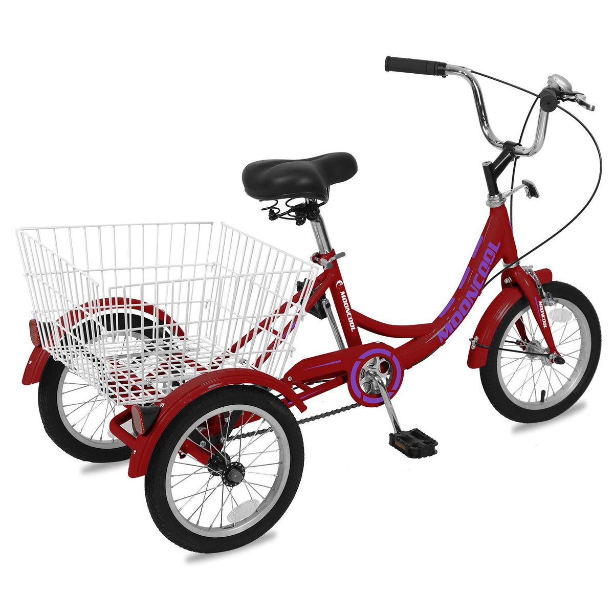 16" Kids Tricycle Single Speed Cruiser 3 Wheels Bikes, Outdoor Children's Tricycle for 6-11 Years Old Boys/Girls