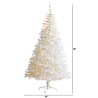 Nearly Natural 8' Pine Artificial Christmas Tree Prelit with LED Lights, White