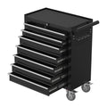 7-Drawer Rolling Tool Chest with Wheels, Metal Tool StoraCabinet with Lock&Keys and Swivel, Toolbox with Drawers, Tool Box for Warehouse,Garage, Repair Shop, Workshop (Black, 7-Drawer)